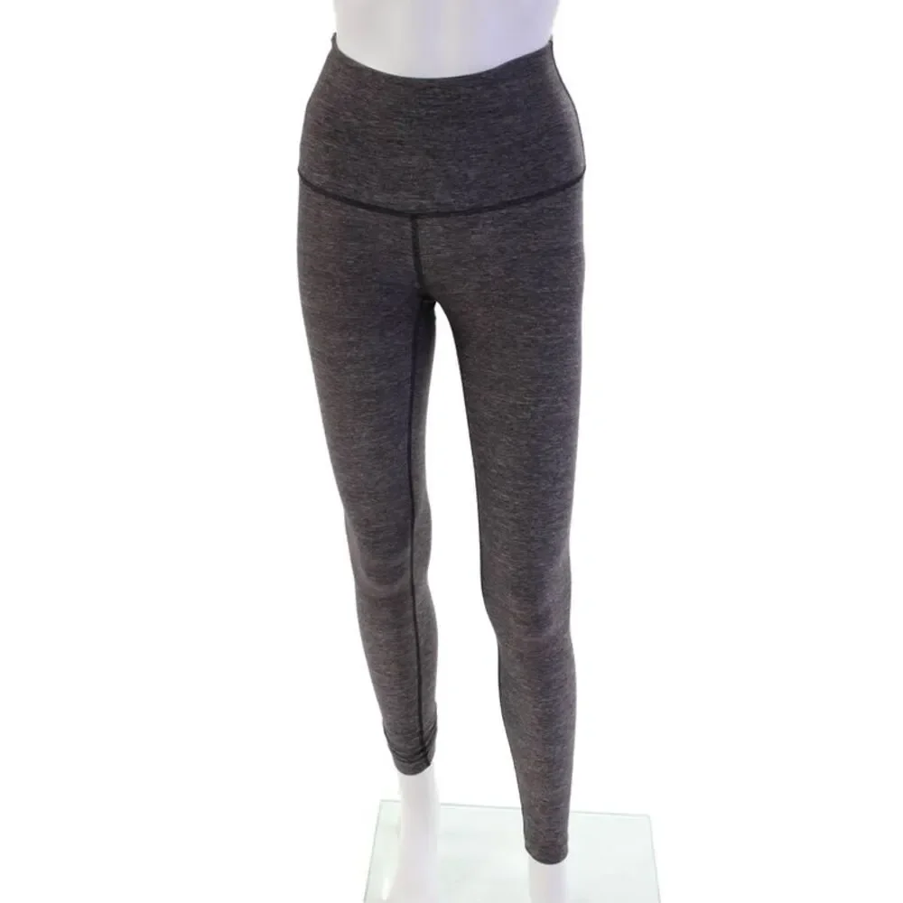 Lululemon Womens Heathered Mid-Rise Activewear Ankle Leggings Gray Size 4